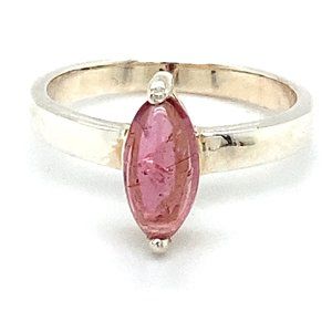Pink Tourmaline 1.80ct Platinum Finish Silver Ring